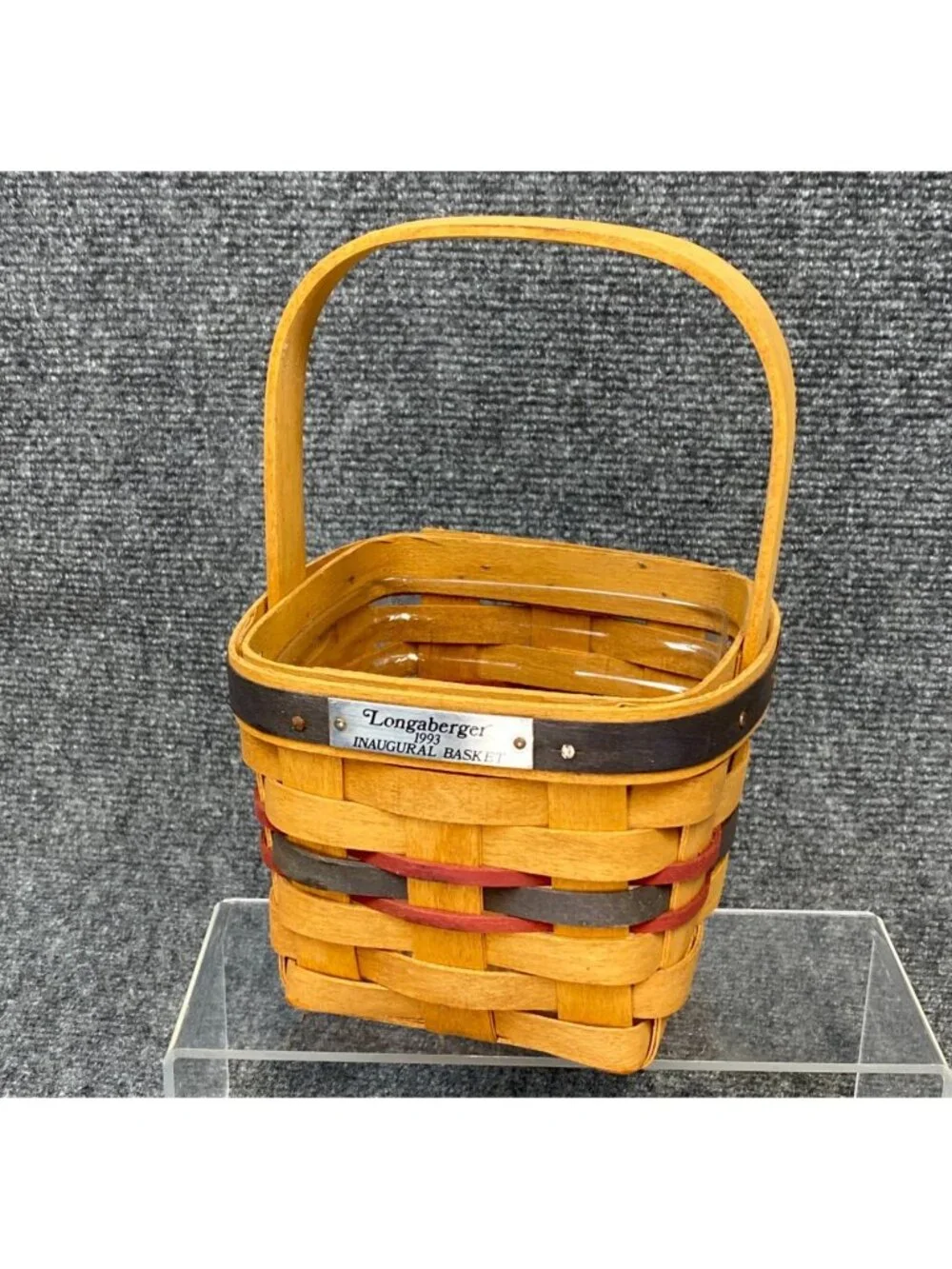 Longaberger 1993 Inaugural Basket Signed w/ Star Liner + Protector Unused